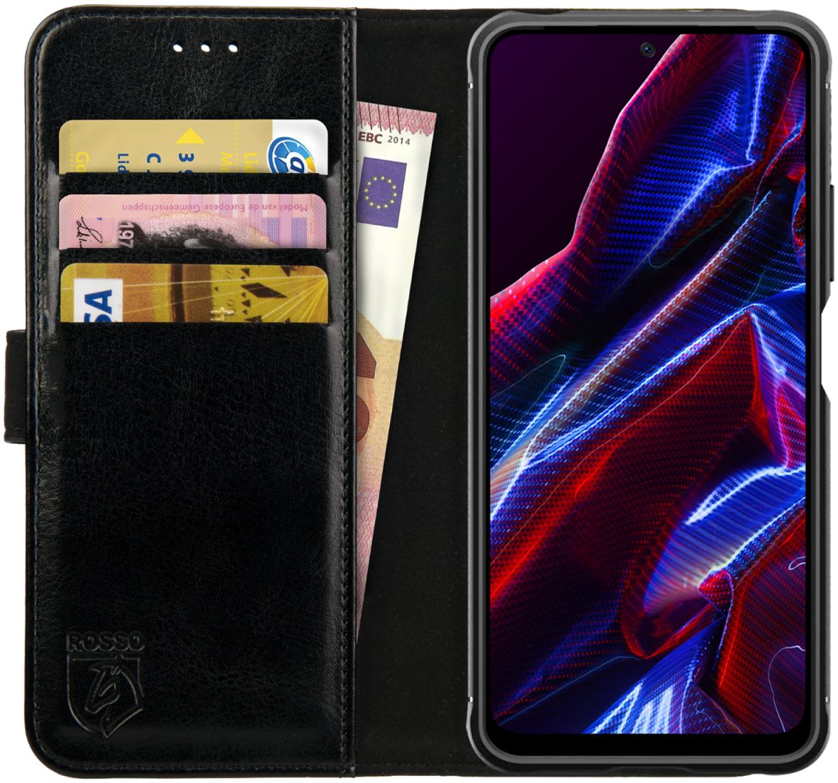 Rosso Element Xiaomi Poco X5 Hoesje Book Cover Zwart afbeelding 1