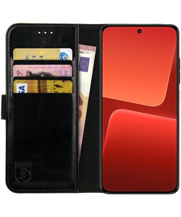 Rosso Element Xiaomi 13 Hoesje Book Cover Wallet Zwart Hoesjes