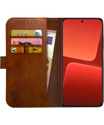 Rosso Element Xiaomi 13 Hoesje Book Cover Wallet Bruin Hoesjes