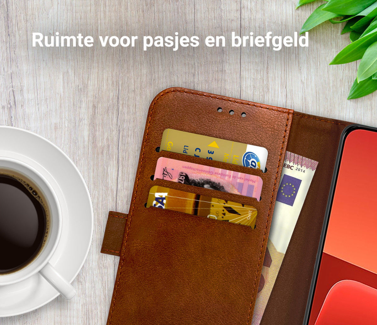 Rosso Element Xiaomi 13 Hoesje Book Cover Wallet Bruin afbeelding 5