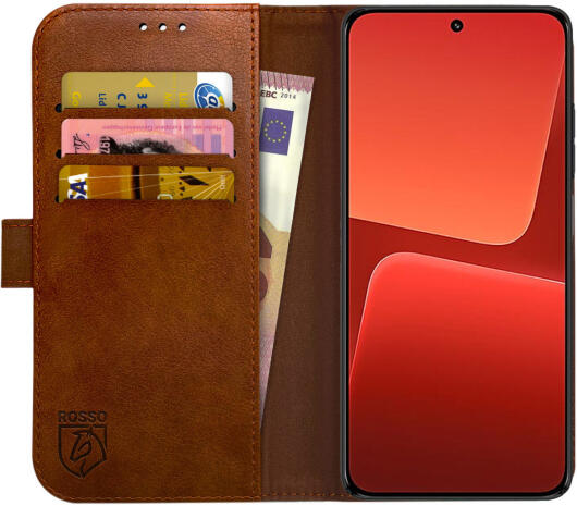 Rosso Element Xiaomi 13 Hoesje Book Cover Wallet Bruin afbeelding 1