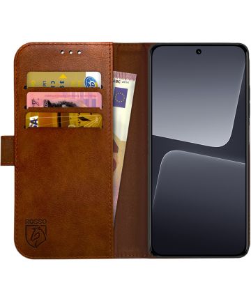 Rosso Element Xiaomi 13 Pro Hoesje Book Cover Wallet Bruin Hoesjes