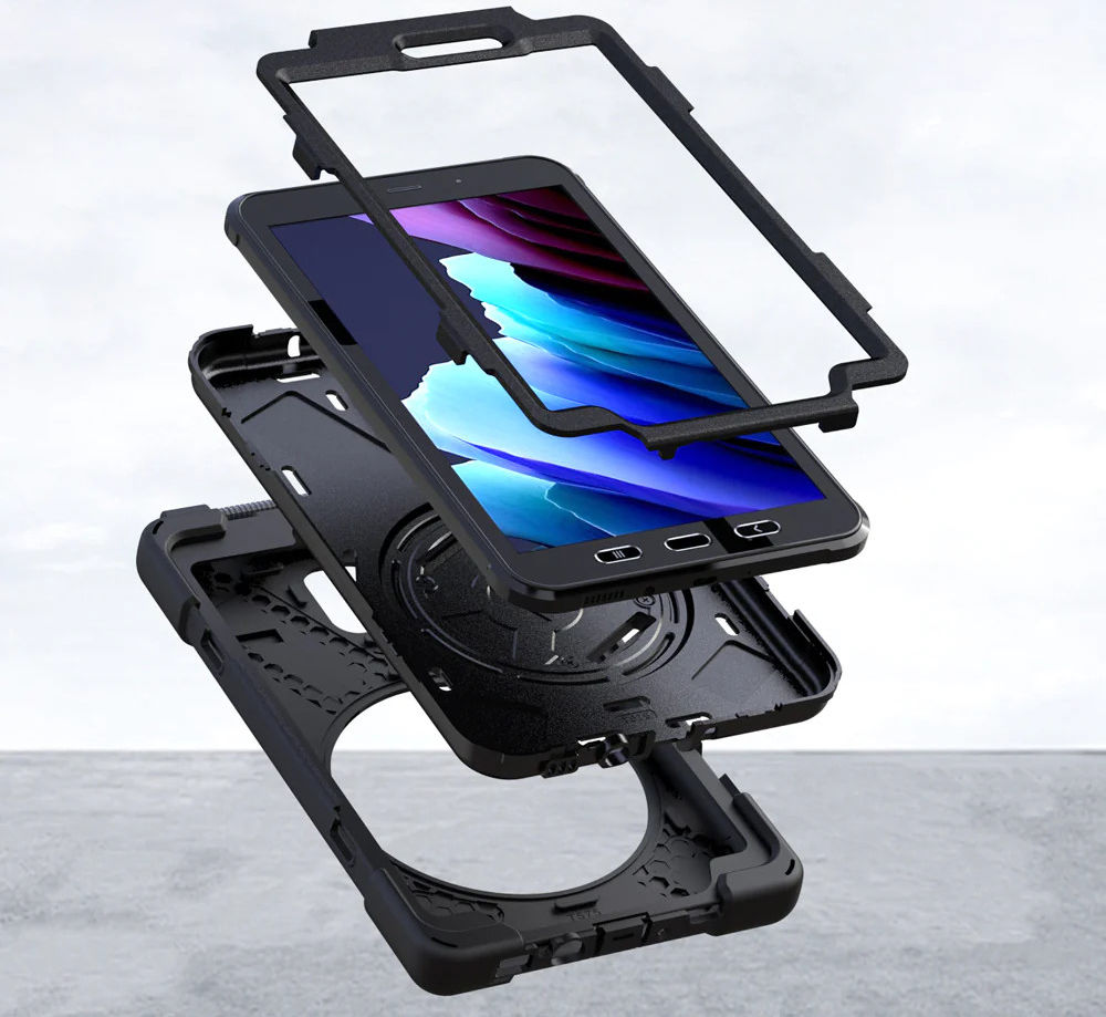 Armor-X Samsung Galaxy Tab Active 3 Hoes Full Protect Cover Zwart afbeelding 2