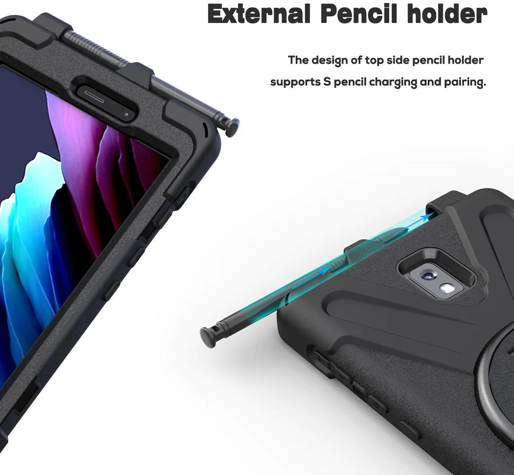 Armor-X Samsung Galaxy Tab Active 3 Hoes Full Protect Cover Zwart afbeelding 4