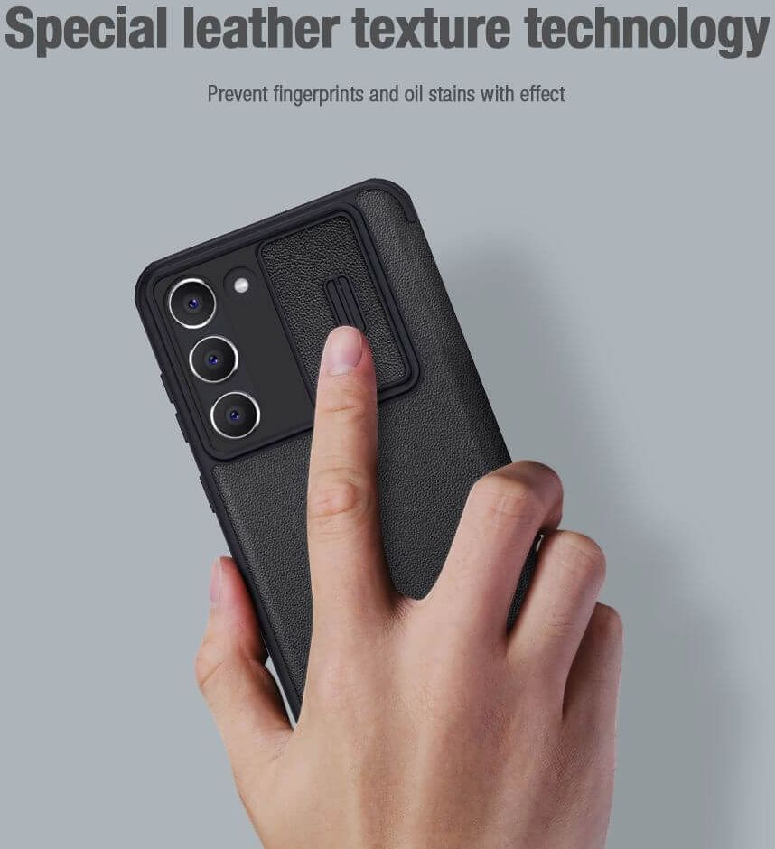 Nillkin Qin Pro Leather Samsung Galaxy S23 Hoesje met Slider Groen afbeelding 10