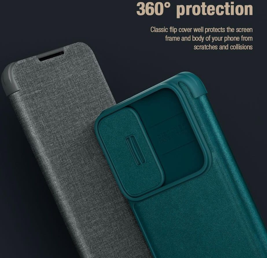 Nillkin Qin Pro Leather Samsung Galaxy S23 Hoesje met Slider Groen afbeelding 5