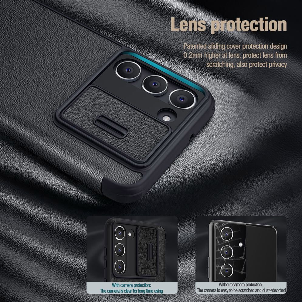 Nillkin Qin Pro Leather Samsung Galaxy S23 Plus Hoesje Slider Zwart afbeelding 4