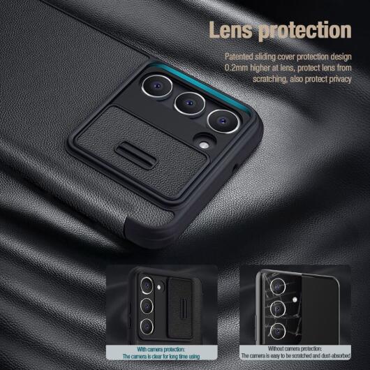 Nillkin Qin Pro Leather Samsung Galaxy S23 Plus Hoesje Slider Groen afbeelding 4