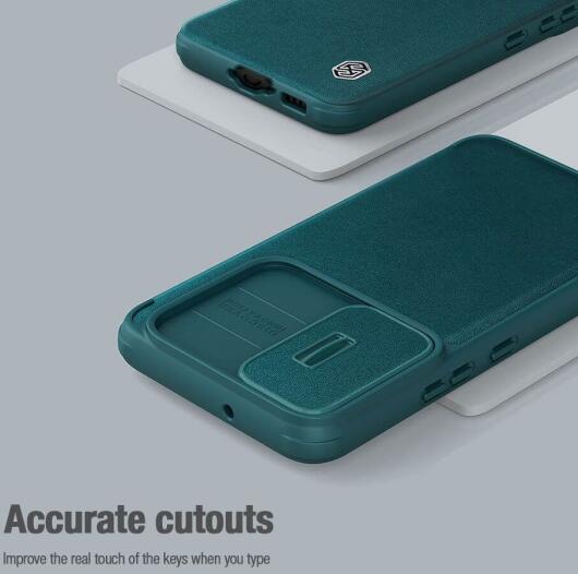 Nillkin Qin Pro Leather Samsung Galaxy S23 Plus Hoesje Slider Groen afbeelding 11