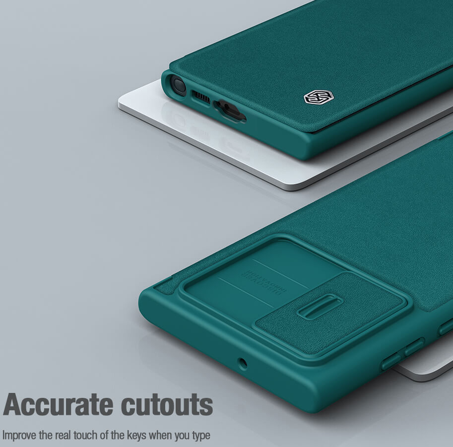 Nillkin Qin Pro Leather Samsung Galaxy S23 Ultra Hoesje Slider Zwart afbeelding 10