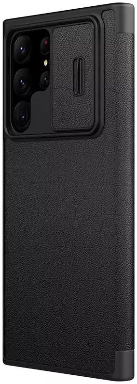Nillkin Qin Pro Leather Samsung Galaxy S23 Ultra Hoesje Slider Zwart afbeelding 12