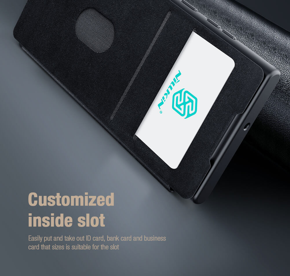 Nillkin Qin Pro Leather Samsung Galaxy S23 Ultra Hoesje Slider Zwart afbeelding 5