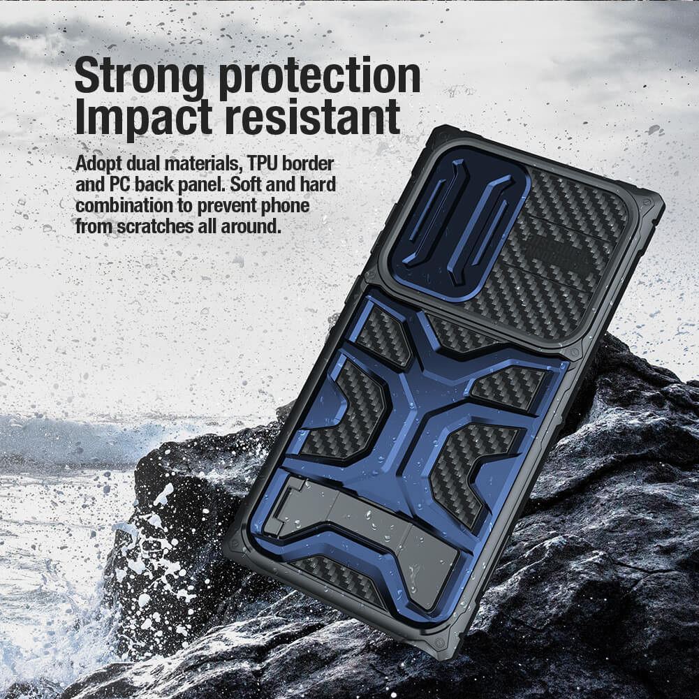 Nillkin Adventurer Samsung Galaxy S23 Ultra Hoesje Back Cover Blauw afbeelding 3
