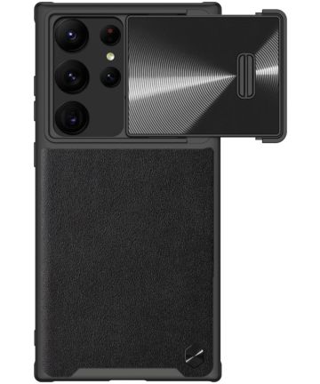 Nillkin Leather S Samsung Galaxy S23 Ultra Hoesje Camera Slider Zwart Hoesjes