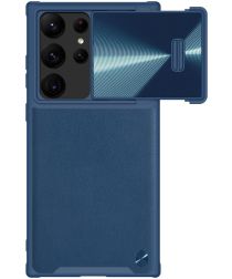 Nillkin Leather S Samsung Galaxy S23 Ultra Hoesje Camera Slider Blauw