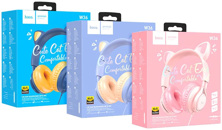 Hoco Kinder Koptelefoon Kattenoortjes met Ingebouwde Microfoon Roze afbeelding 6