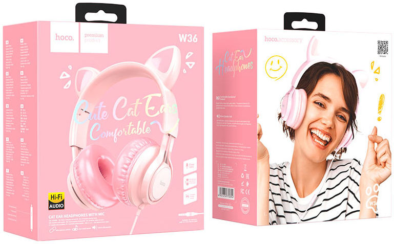 Hoco Kinder Koptelefoon Kattenoortjes met Ingebouwde Microfoon Roze afbeelding 5