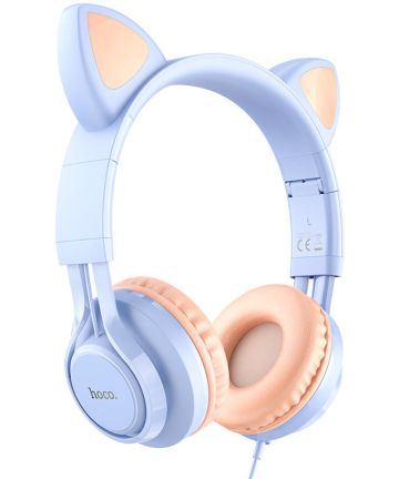 Hoco Kinder Koptelefoon Kattenoortjes met Ingebouwde Microfoon Blauw Headsets