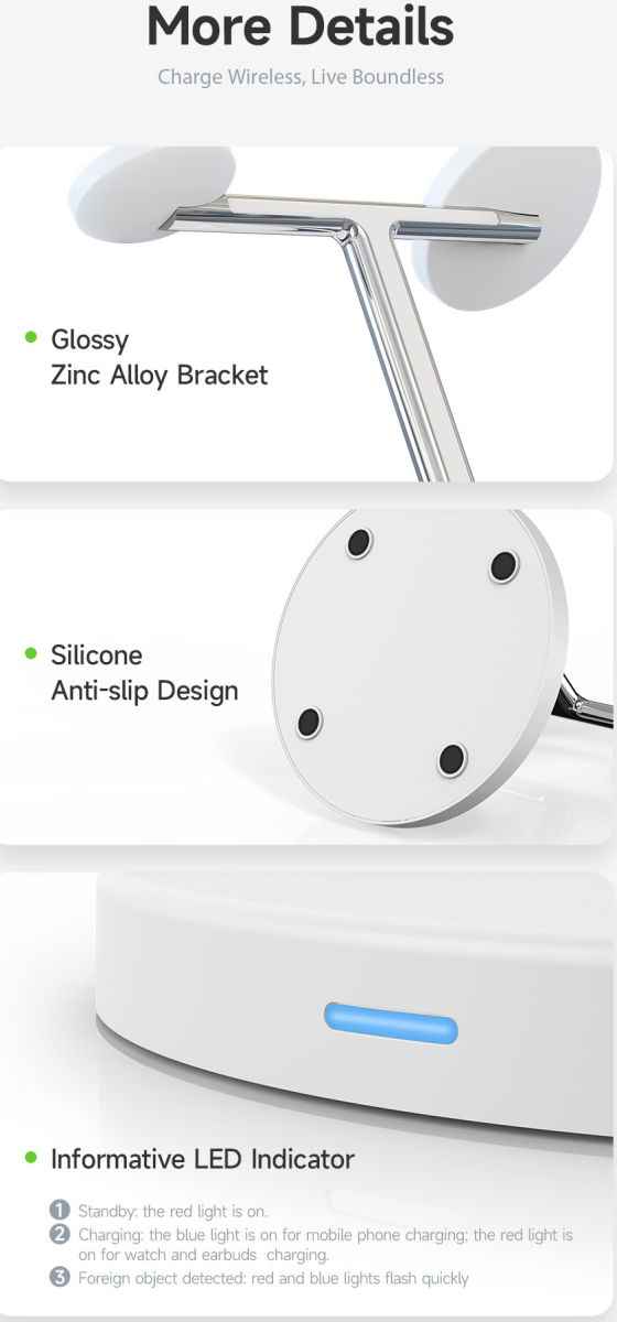 Duzzona Draadloze MagSafe Oplader 15W iPhone/AirPods/Apple Watch afbeelding 10