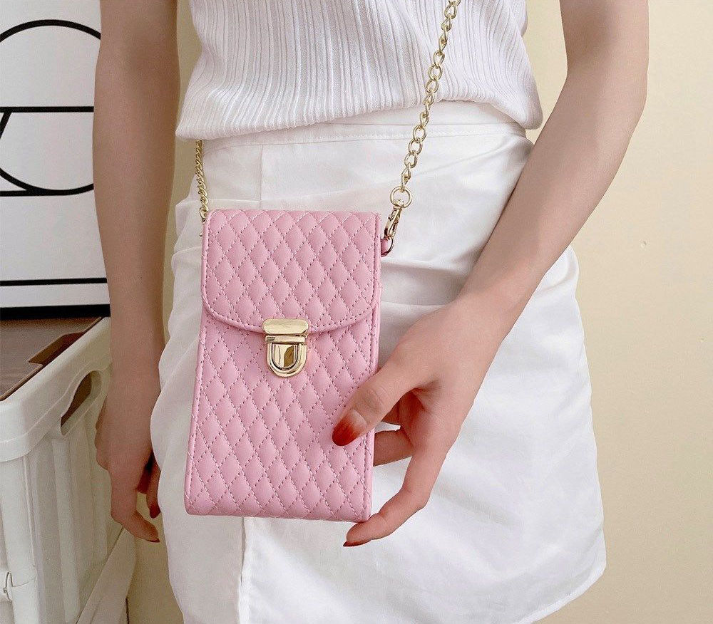 Universeel Crossbody Telefoontasje - Smartphone Schoudertasje Roze afbeelding 8