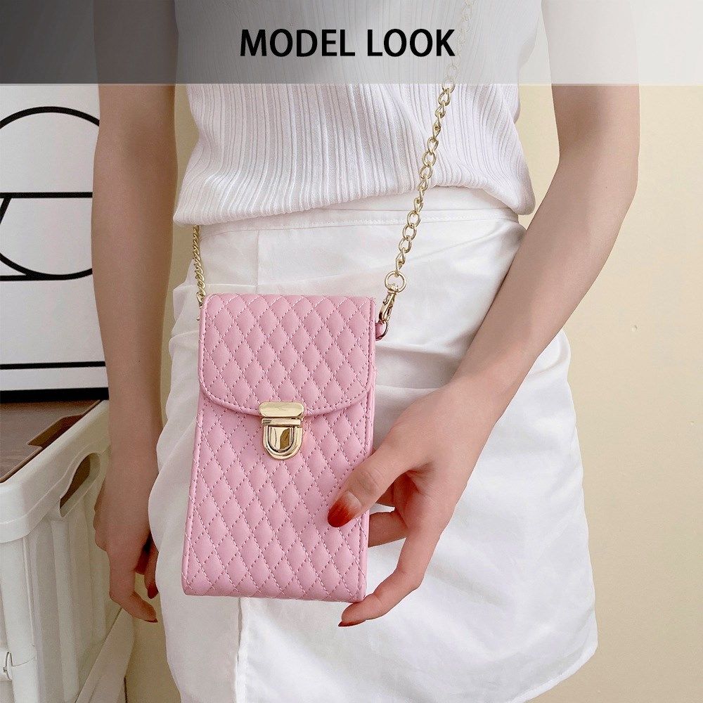 Universeel Crossbody Telefoontasje - Smartphone Schoudertasje Roze afbeelding 7
