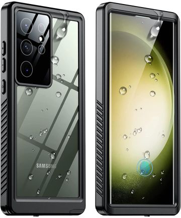 SBG Samsung Galaxy S23 Ultra Waterdicht Hoesje Schokbestendig Zwart Hoesjes