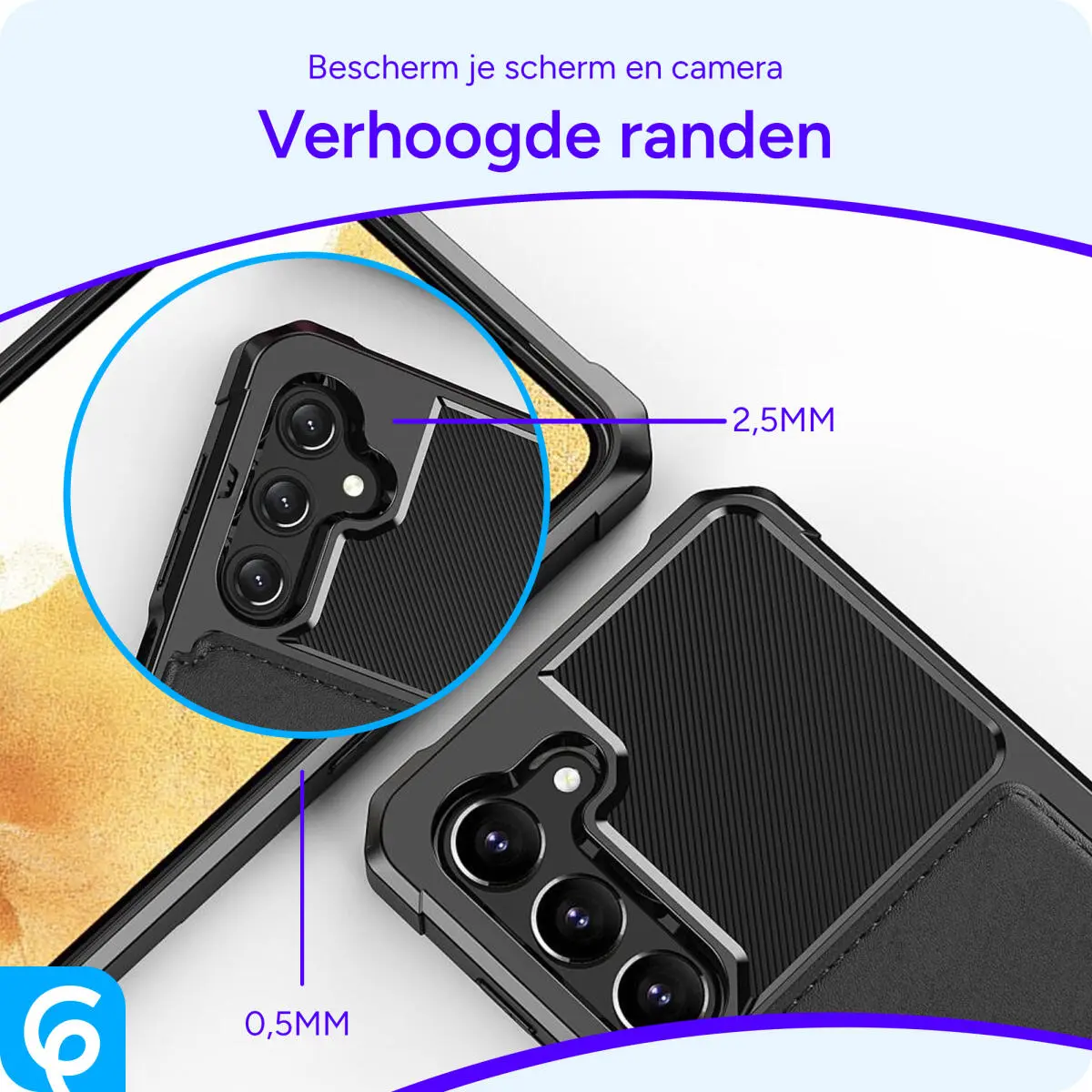 Samsung Galaxy S23 3 in 1 Back Cover Portemonnee Hoesje Zwart afbeelding 5