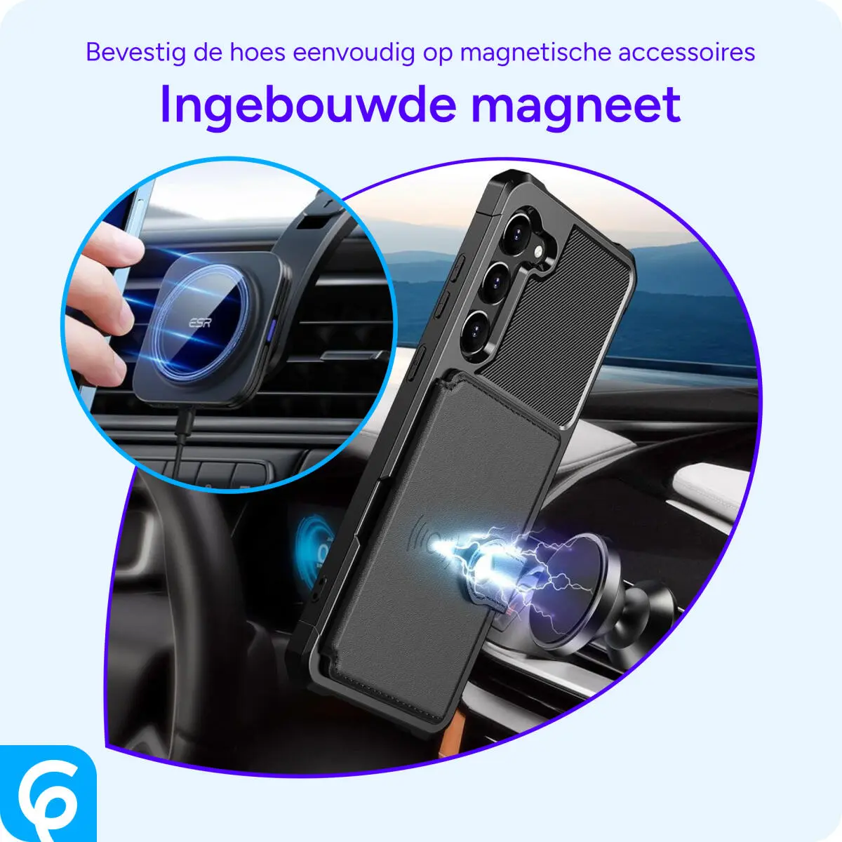 Samsung Galaxy S23 3 in 1 Back Cover Portemonnee Hoesje Zwart afbeelding 6