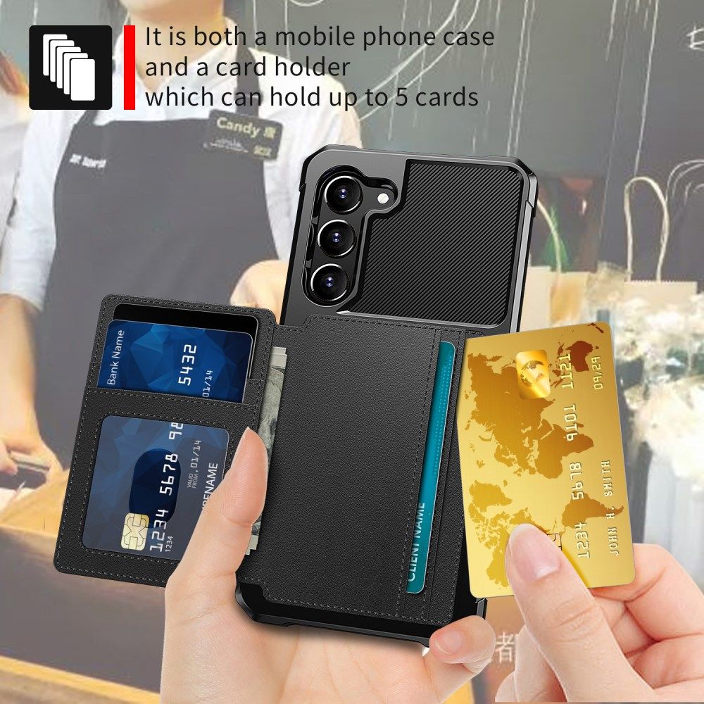 Samsung Galaxy S23 3 in 1 Back Cover Portemonnee Hoesje Zwart afbeelding 3