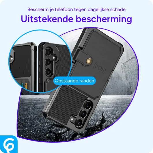 Samsung Galaxy S23 3 in 1 Back Cover Portemonnee Hoesje Zwart afbeelding 4