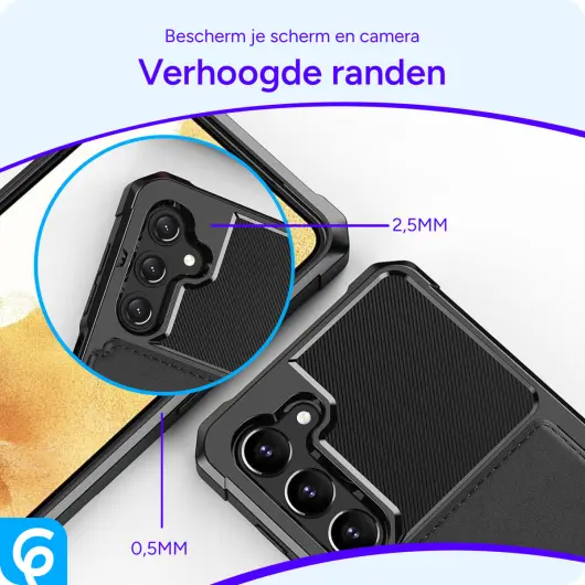 Samsung Galaxy S23 3 in 1 Back Cover Portemonnee Hoesje Zwart afbeelding 5