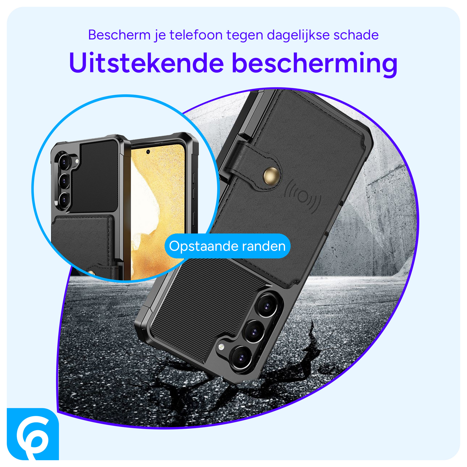 Samsung S23 Plus 3 in 1 Back Cover Portemonnee Hoesje Zwart afbeelding 5