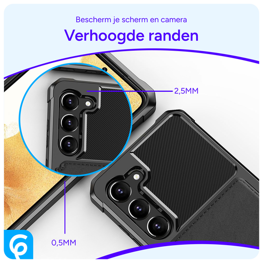 Samsung S23 Plus 3 in 1 Back Cover Portemonnee Hoesje Zwart afbeelding 3