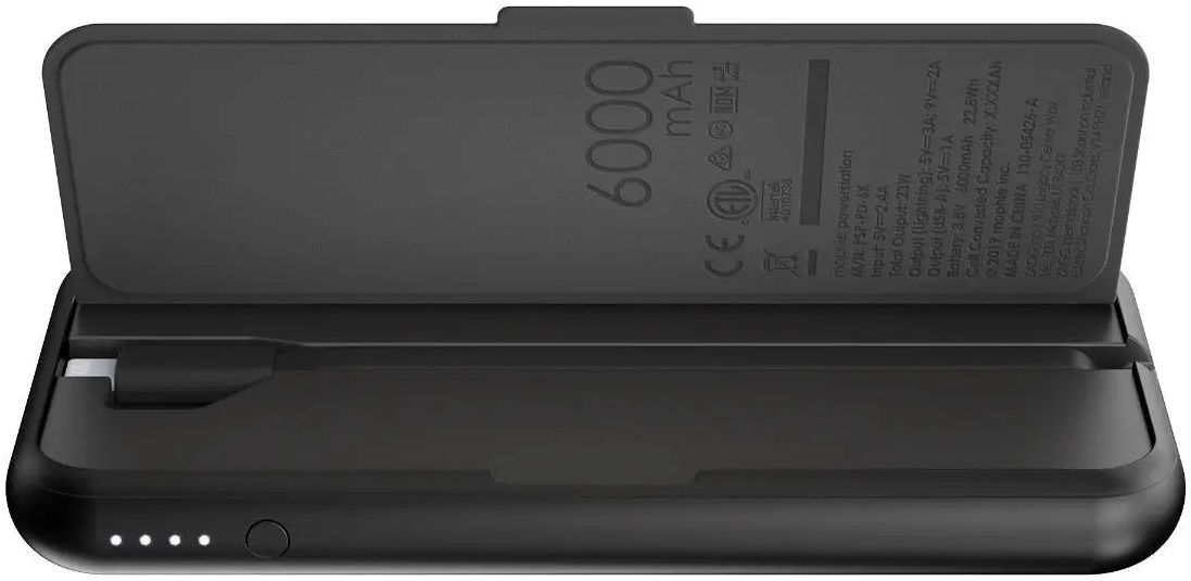 Mophie 6.000 mAh Powerbank PD 18W en Ingebouwde Lightning Kabel Blauw afbeelding 5
