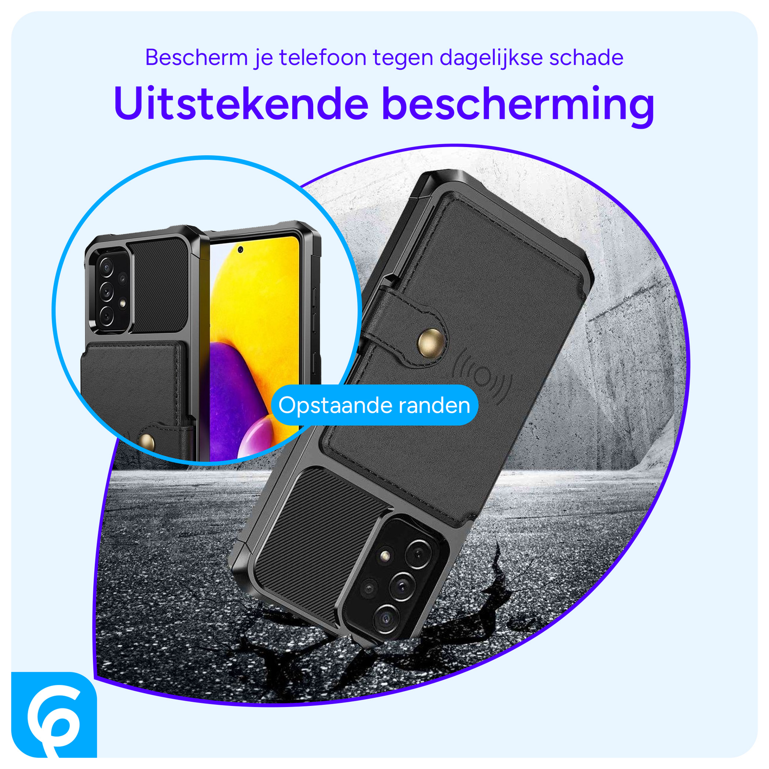 Samsung Galaxy A53 3 in 1 Back Cover Portemonnee Hoesje Zwart afbeelding 5