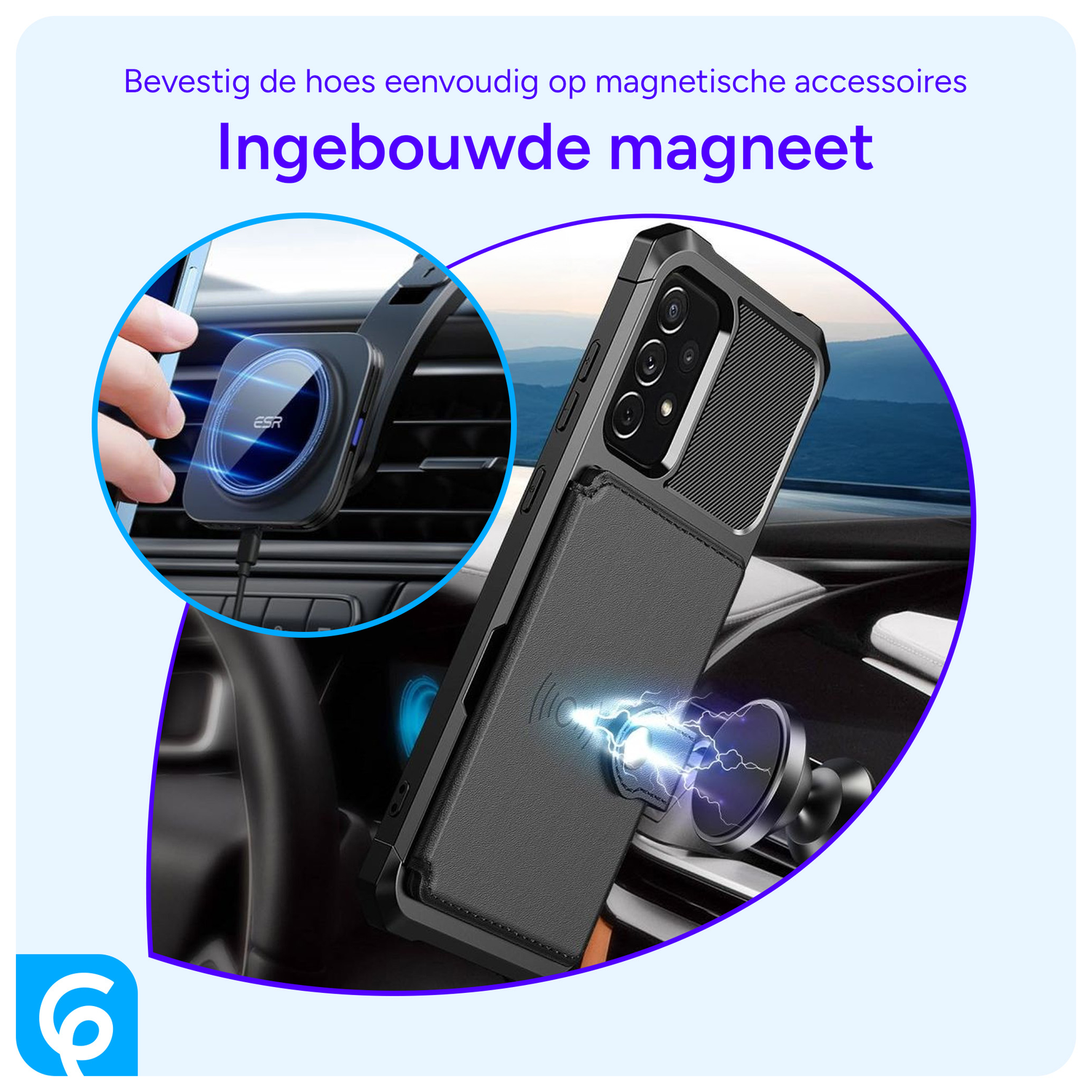 Samsung Galaxy A53 3 in 1 Back Cover Portemonnee Hoesje Zwart afbeelding 6