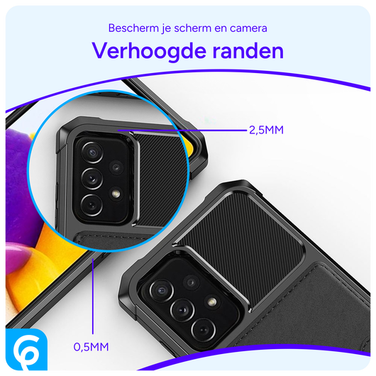 Samsung Galaxy A53 3 in 1 Back Cover Portemonnee Hoesje Zwart afbeelding 4