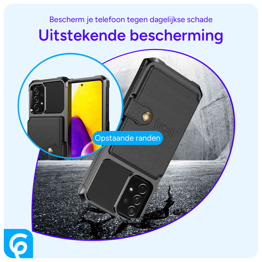 Samsung Galaxy A53 3 in 1 Back Cover Portemonnee Hoesje Zwart afbeelding 5