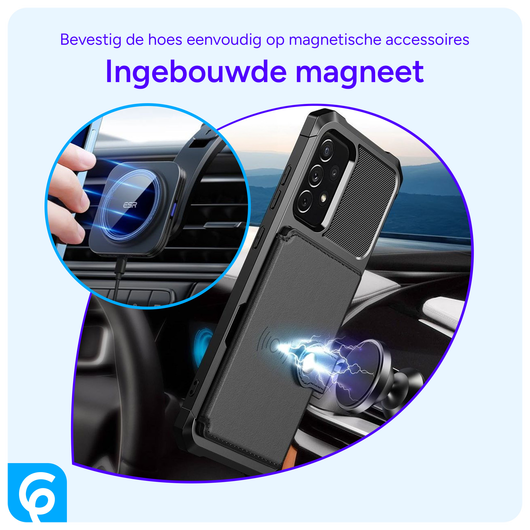 Samsung Galaxy A53 3 in 1 Back Cover Portemonnee Hoesje Zwart afbeelding 6