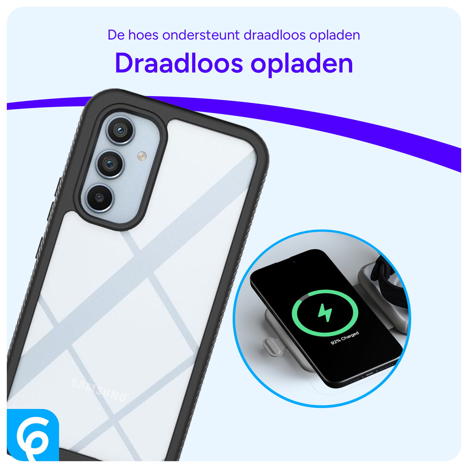 Samsung Galaxy A54 Hoesje Full Protect 360° Cover Hybride Zwart afbeelding 7