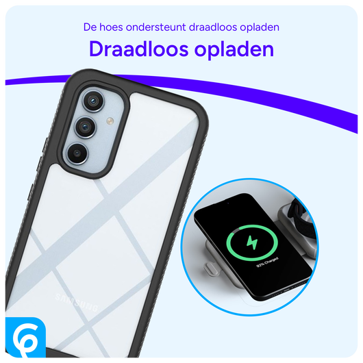 Samsung Galaxy A54 Hoesje Full Protect 360° Cover Hybride Zwart afbeelding 7