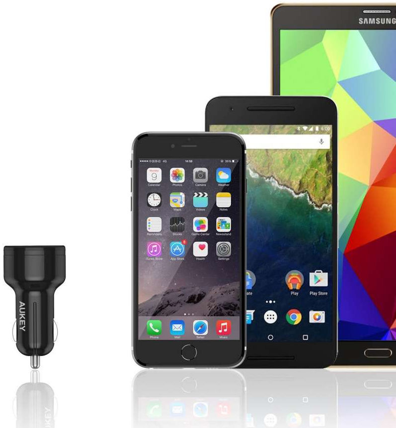 Aukey CC-T11 Quick Charge 3.0 Trio Port Car Charger Zwart afbeelding 7