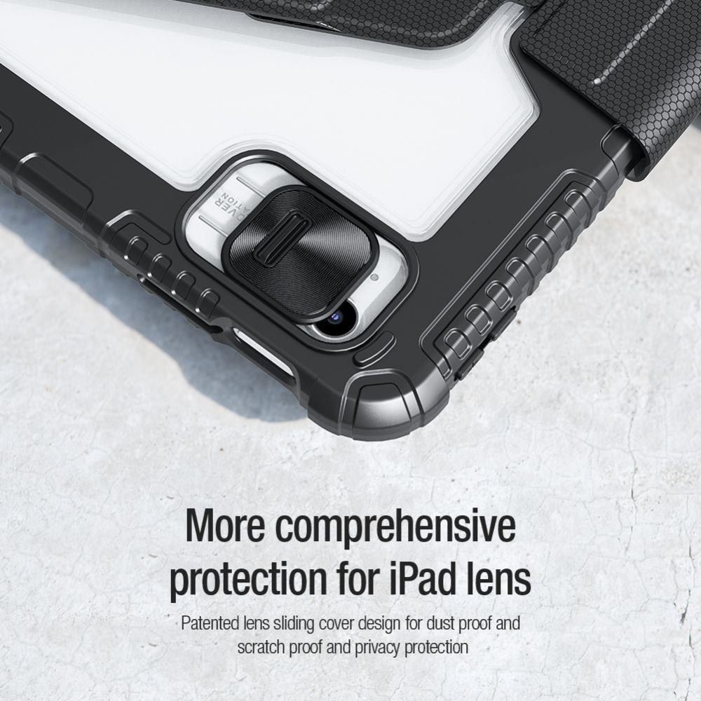 Nillkin Bumper SnapSafe Apple iPad 11 (2025) / 10.9 (2022) Hoes Book Case Zwart afbeelding 7