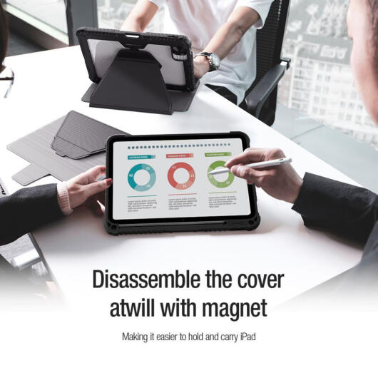 Nillkin Bumper SnapSafe Apple iPad 11 (2025) / 10.9 (2022) Hoes Book Case Zwart afbeelding 10