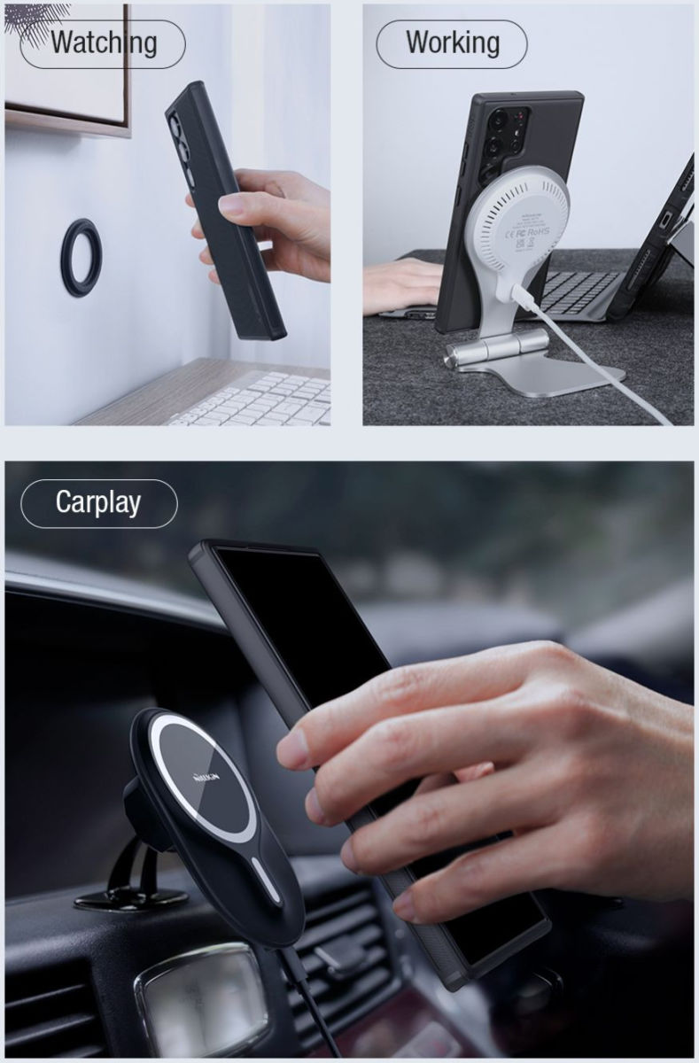 Nillkin Frosted Shield Samsung Galaxy S23 Ultra Hoesje MagSafe Zwart afbeelding 5