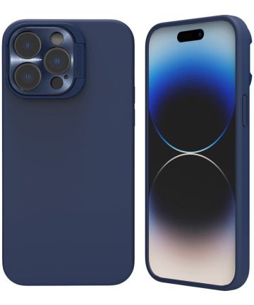 Nillkin Lens Wing iPhone 14 Pro Hoesje Siliconen met MagSafe Blauw Hoesjes