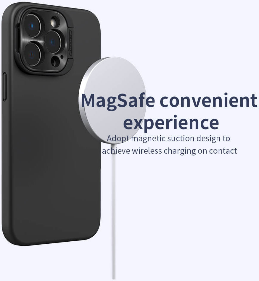 Nillkin Lens Wing iPhone 14 Pro Max Hoesje Siliconen met MagSafe Paars afbeelding 3