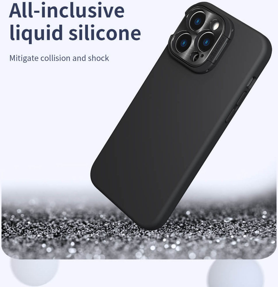 Nillkin Lens Wing iPhone 14 Pro Max Hoesje Siliconen met MagSafe Paars afbeelding 4