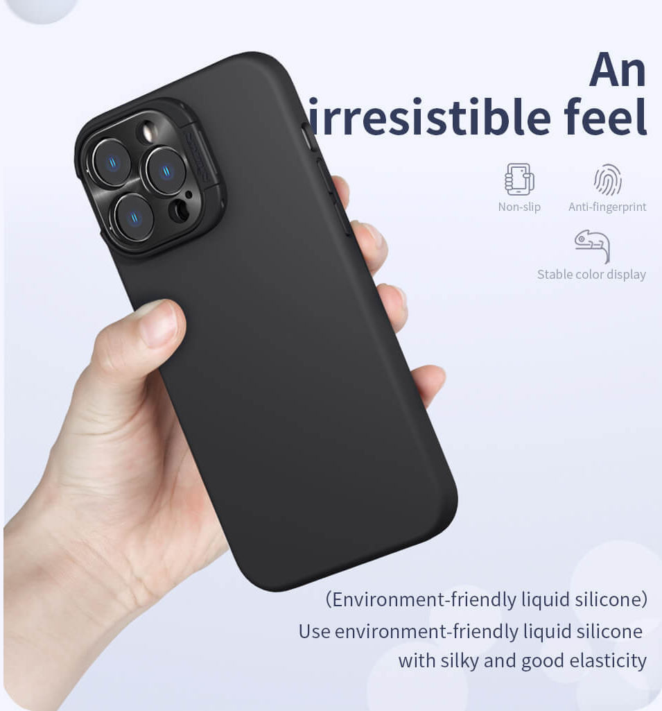 Nillkin Lens Wing iPhone 14 Pro Max Hoesje Siliconen met MagSafe Paars afbeelding 6