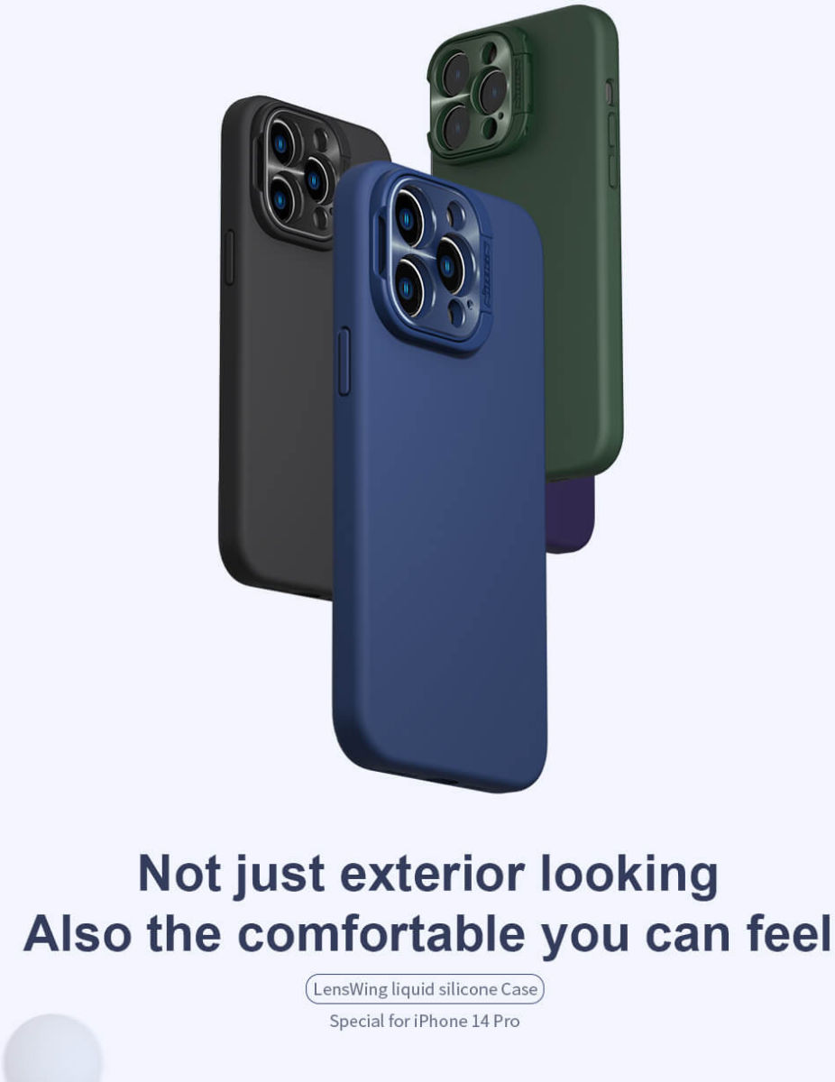 Nillkin Lens Wing iPhone 14 Pro Max Hoesje Siliconen met MagSafe Paars afbeelding 9